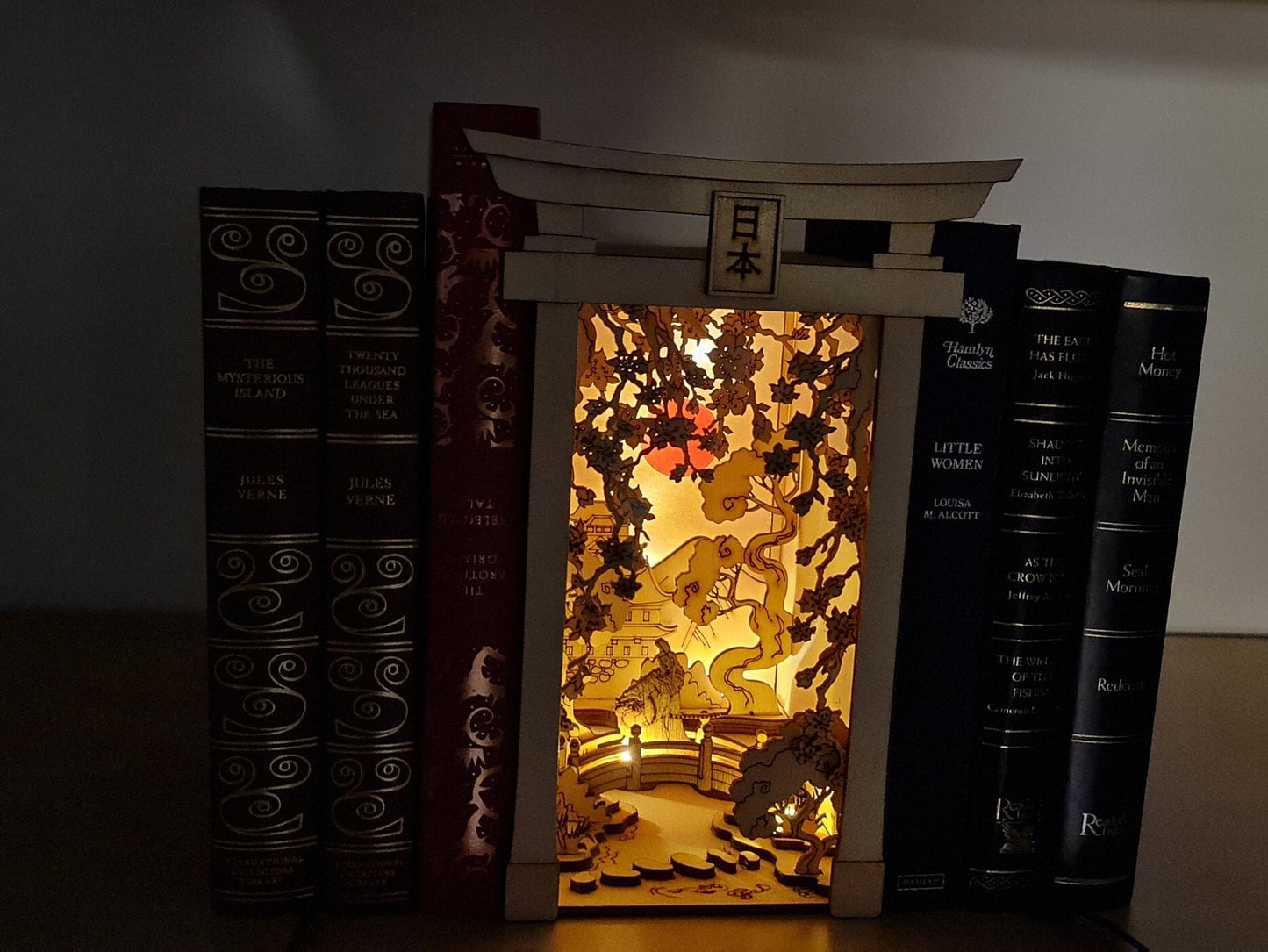 Japanese Book Nook Kit / Bookshelf insert/ Bookend Puzzle