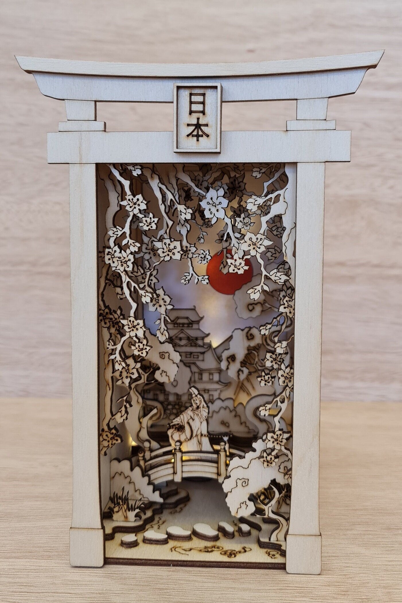 Japanese Book Nook Kit / Bookshelf insert/ Bookend Puzzle