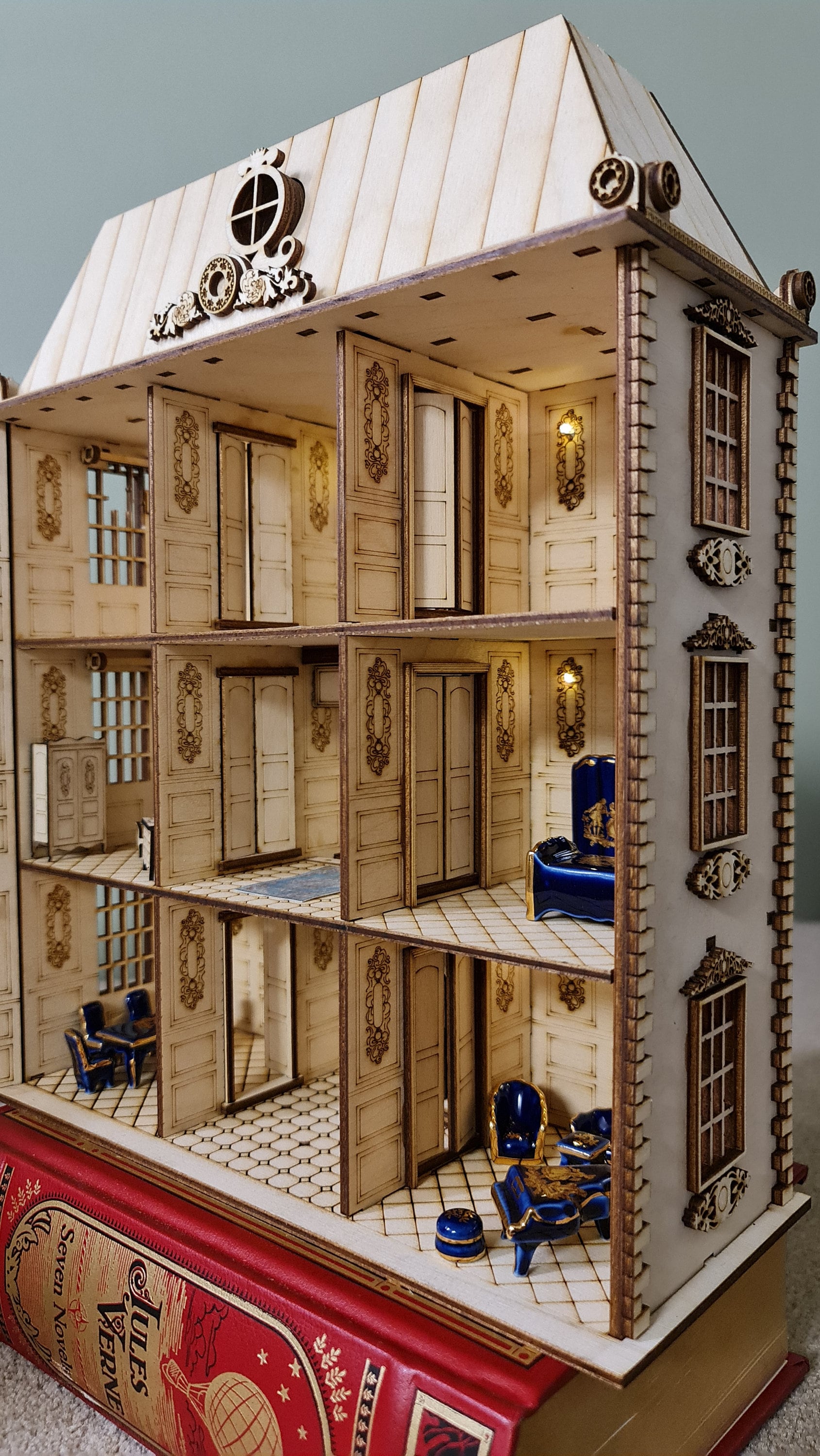 DOLLHOUSE , Miniature kit model "The French Palace "1:48th Scale Kit Dollhouse Miniature,Dolls' House, Dolls' House