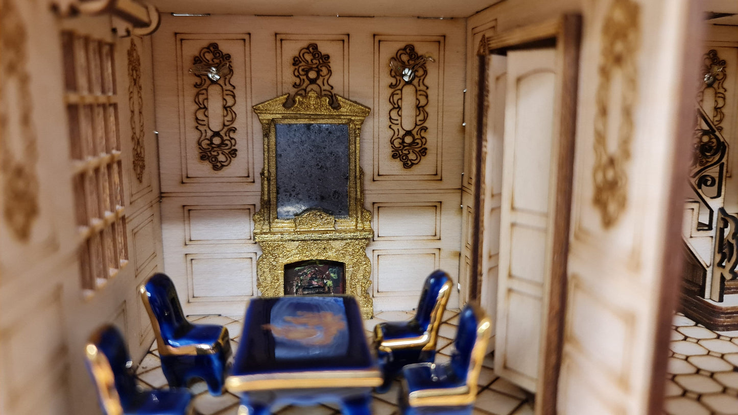 Baroque Fireplace set of 3 Kit, 1:48th scale, Miniature furniture