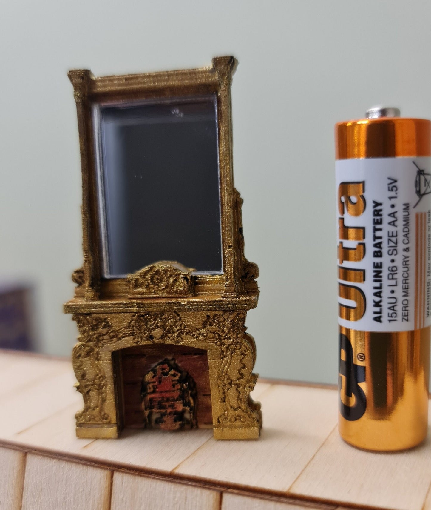 Baroque Fireplace set of 3 Kit, 1:48th scale, Miniature furniture