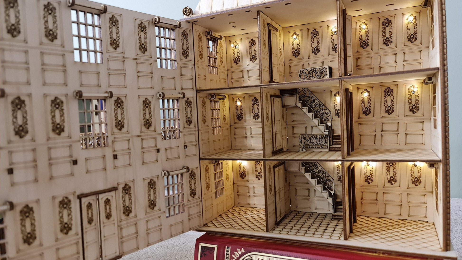 DOLLHOUSE , Miniature kit model "The French Palace "1:48th Scale Kit Dollhouse Miniature,Dolls' House, Dolls' House