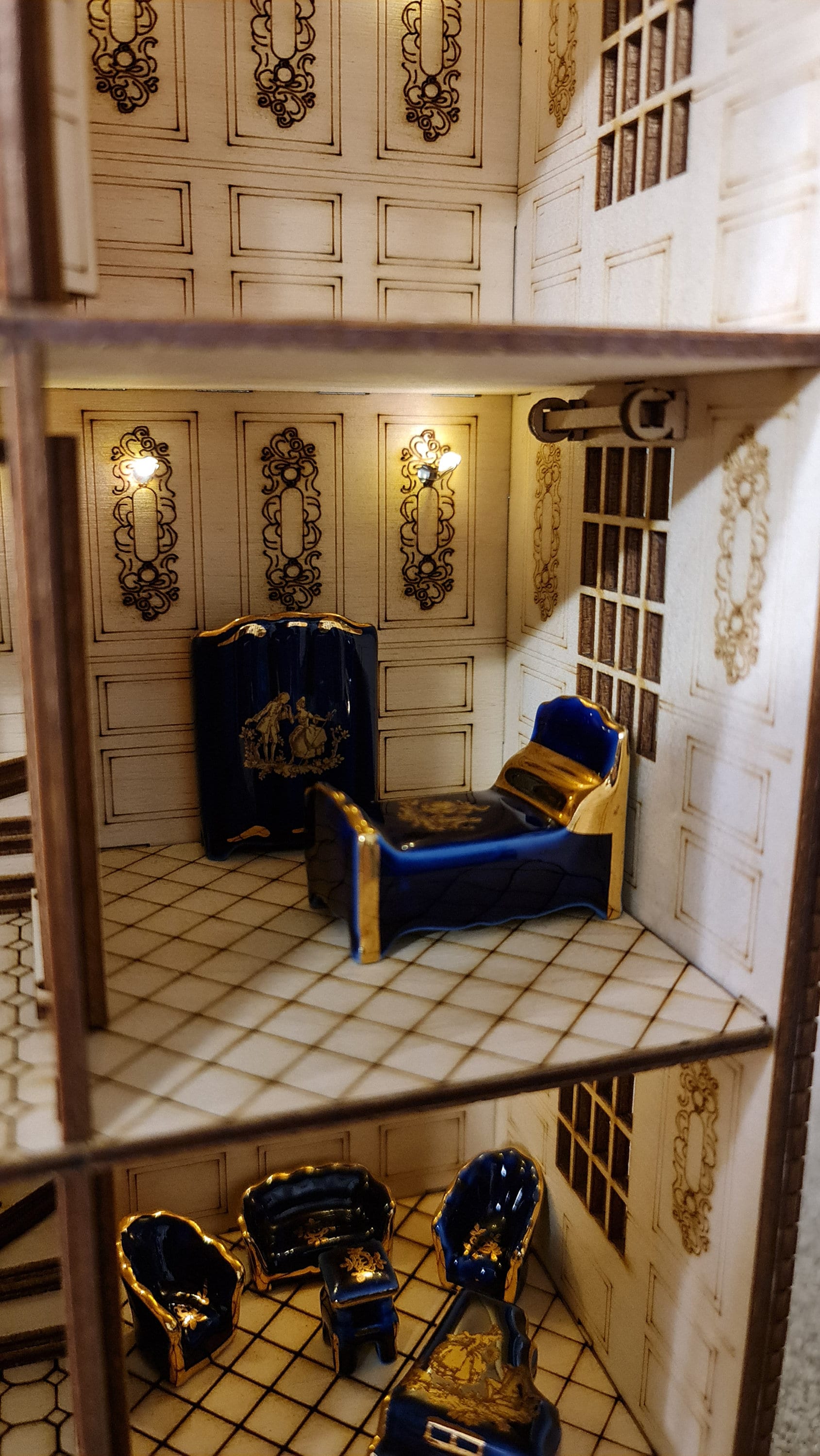 DOLLHOUSE , Miniature kit model "The French Palace "1:48th Scale Kit Dollhouse Miniature,Dolls' House, Dolls' House