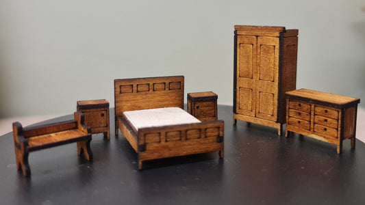 Clasic Bedroom Furniture set Kit / 1:48 Scale