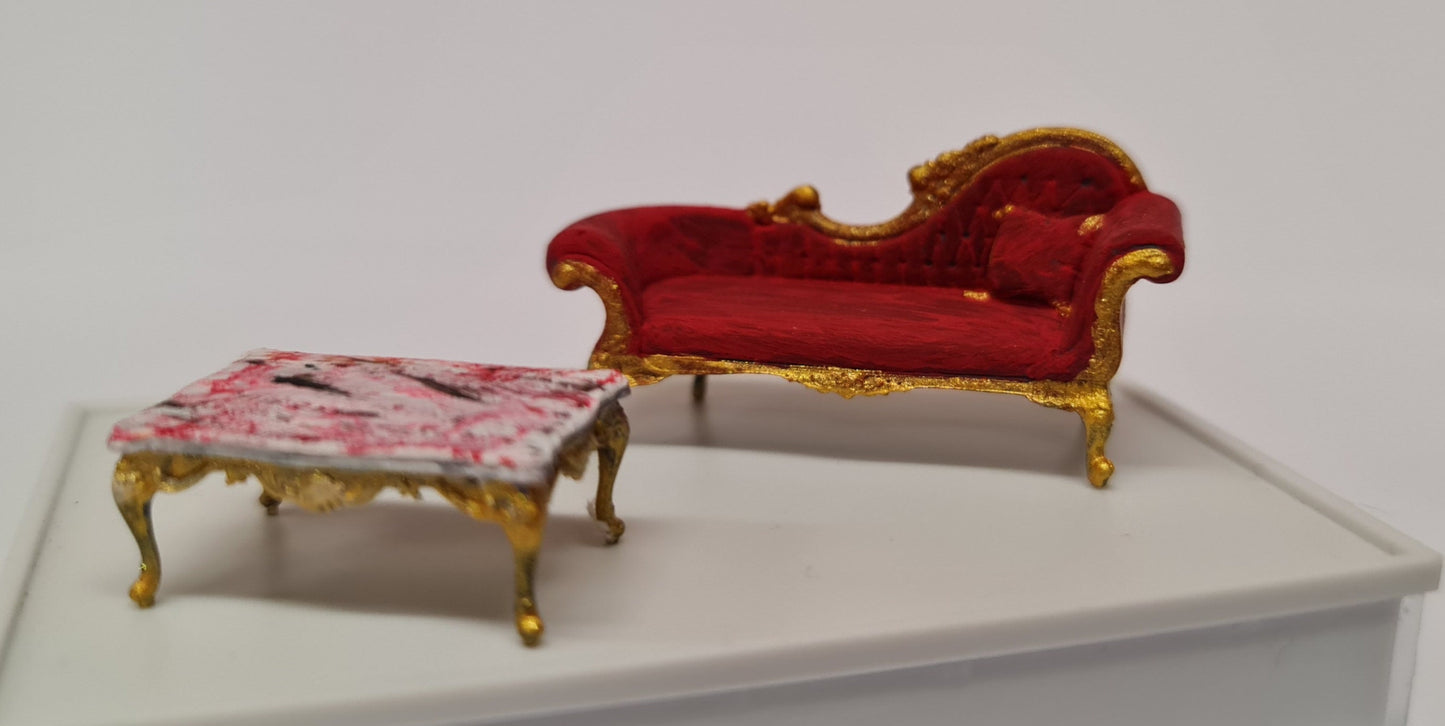 Baroque Furniture Set 3D printed in 1;48th scale