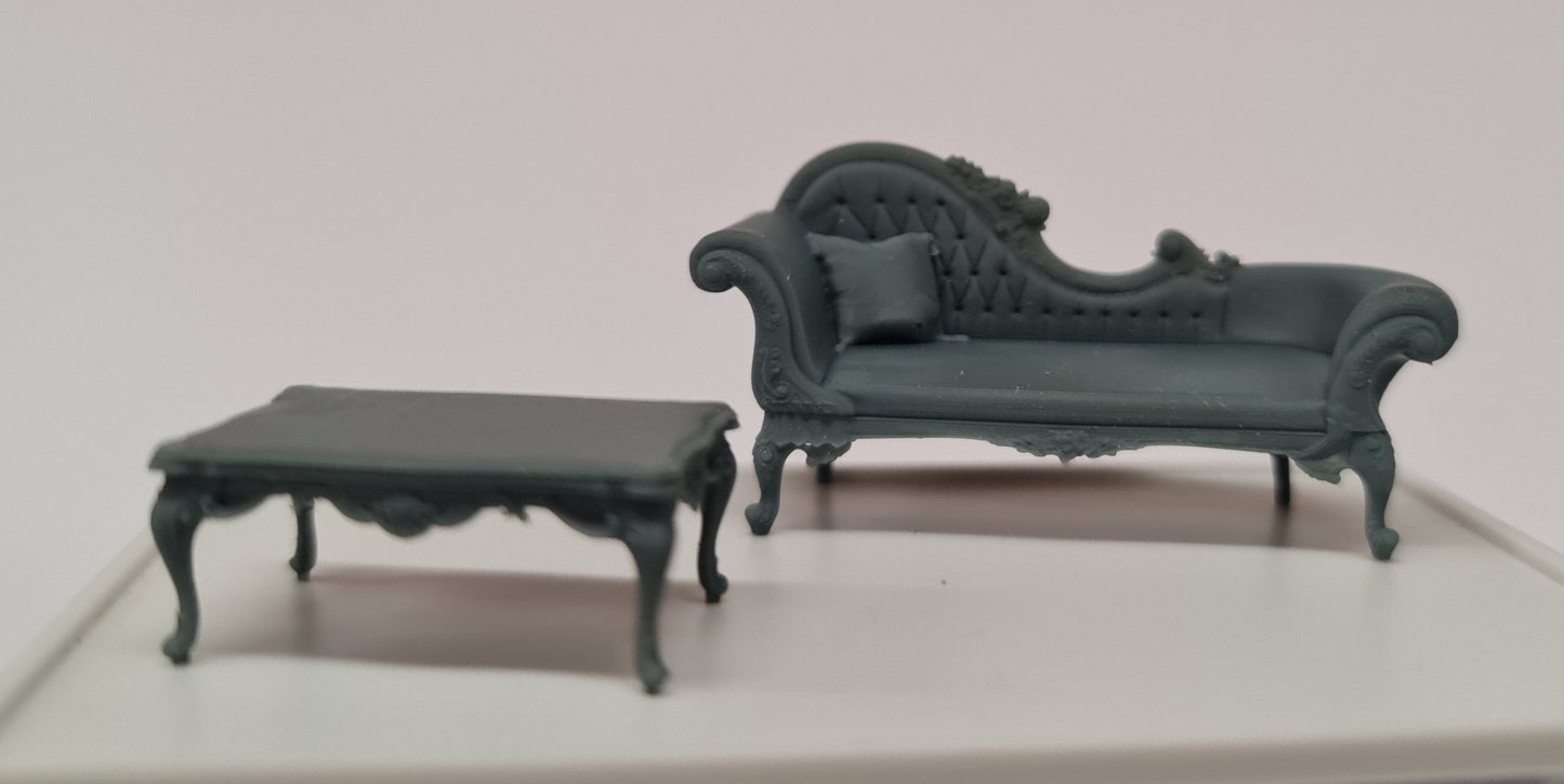 Baroque Furniture Set 3D printed in 1;48th scale