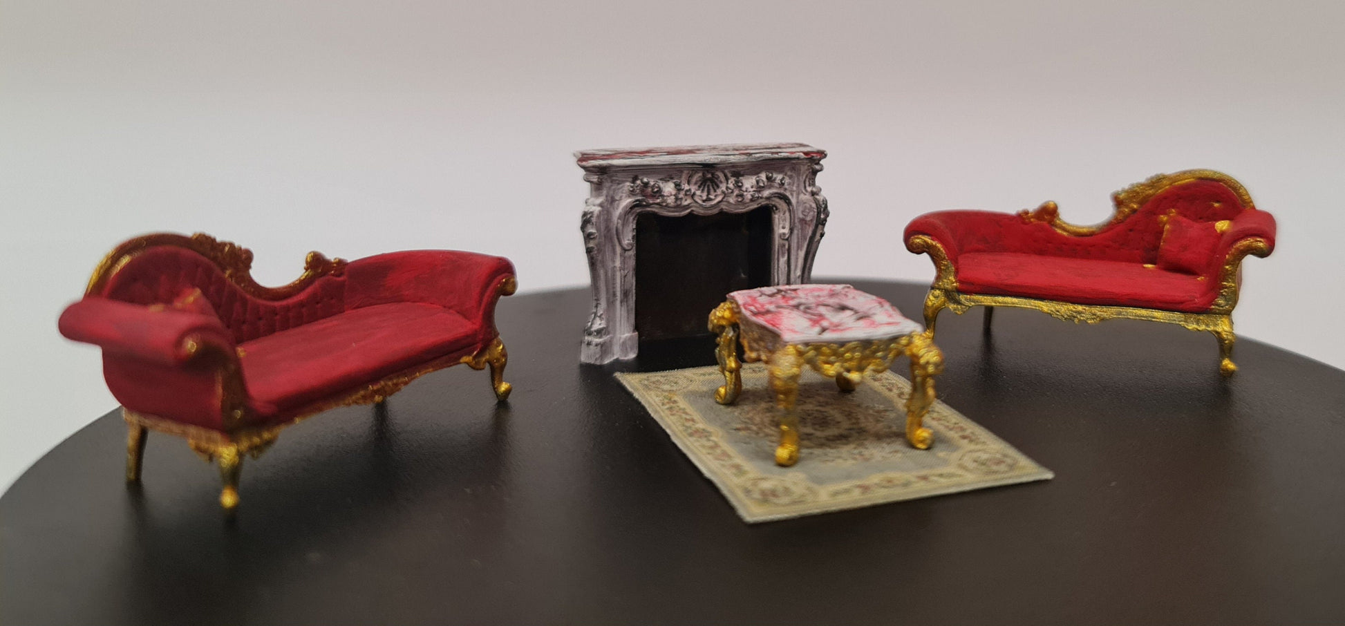 Baroque Furniture Set 3D printed in 1;48th scale