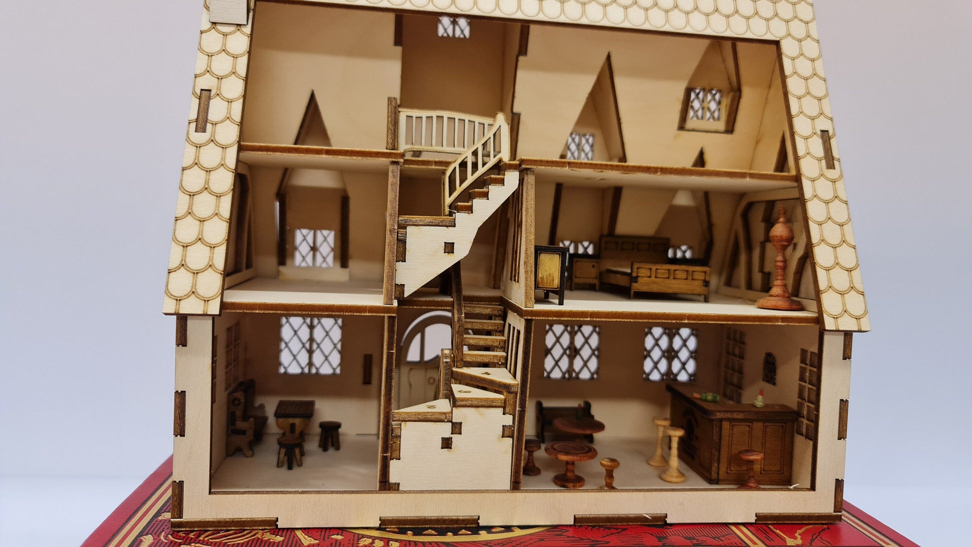 The Wizard's Inn - WITH INTERIOR-DIY Kit 1:48th Scale, dollhouse , Miniature kit model