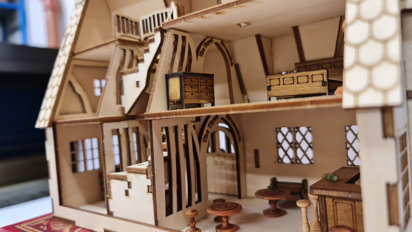 The Wizard's Inn - WITH INTERIOR-DIY Kit 1:48th Scale, dollhouse , Miniature kit model
