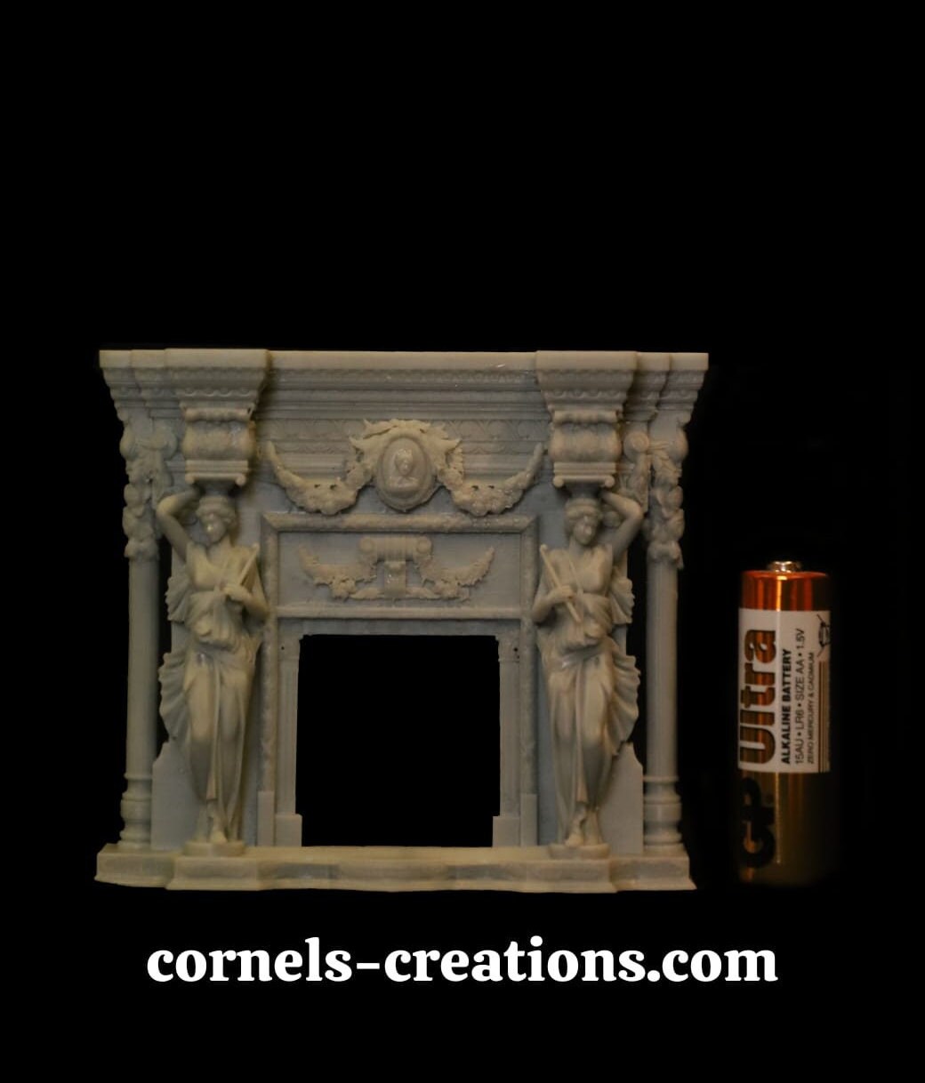 Baroque Fireplace 2 / 3D Printed in 1-24th and 1-48th scale