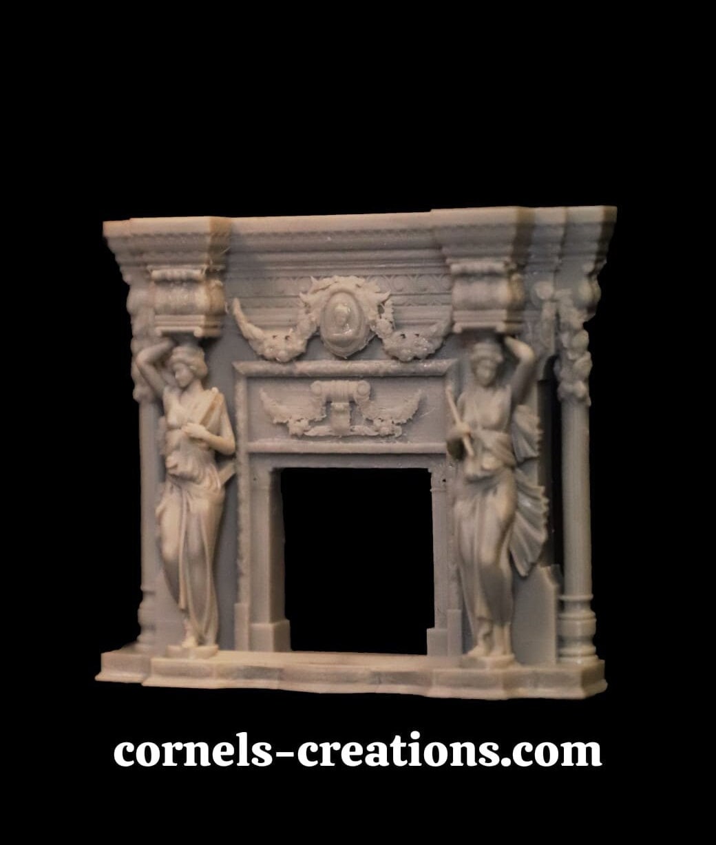 Baroque Fireplace 2 / 3D Printed in 1-24th and 1-48th scale