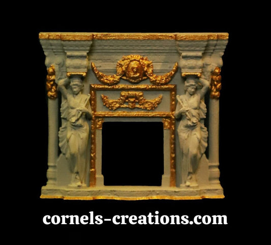 Baroque Fireplace 2 / 3D Printed in 1-24th and 1-48th scale