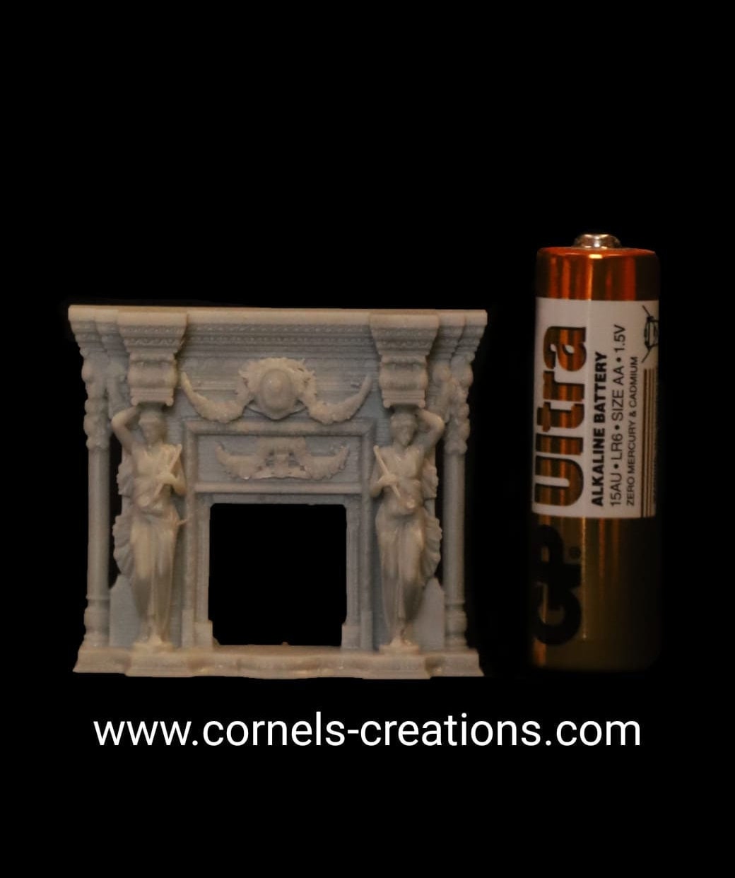 Baroque Fireplace 2 / 3D Printed in 1-24th and 1-48th scale