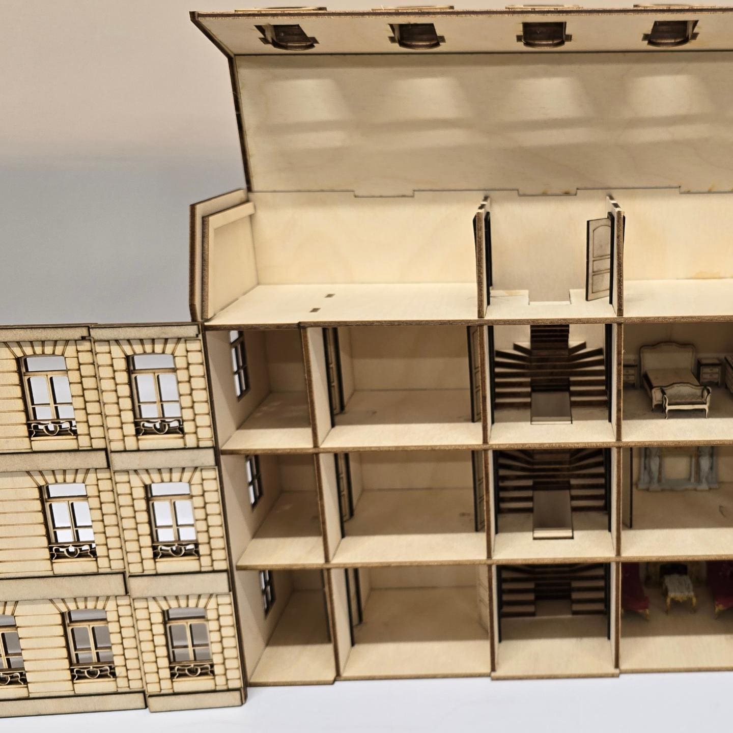 Dollhouse -"French Street Hotel" - Miniature kit in 1;48th scale