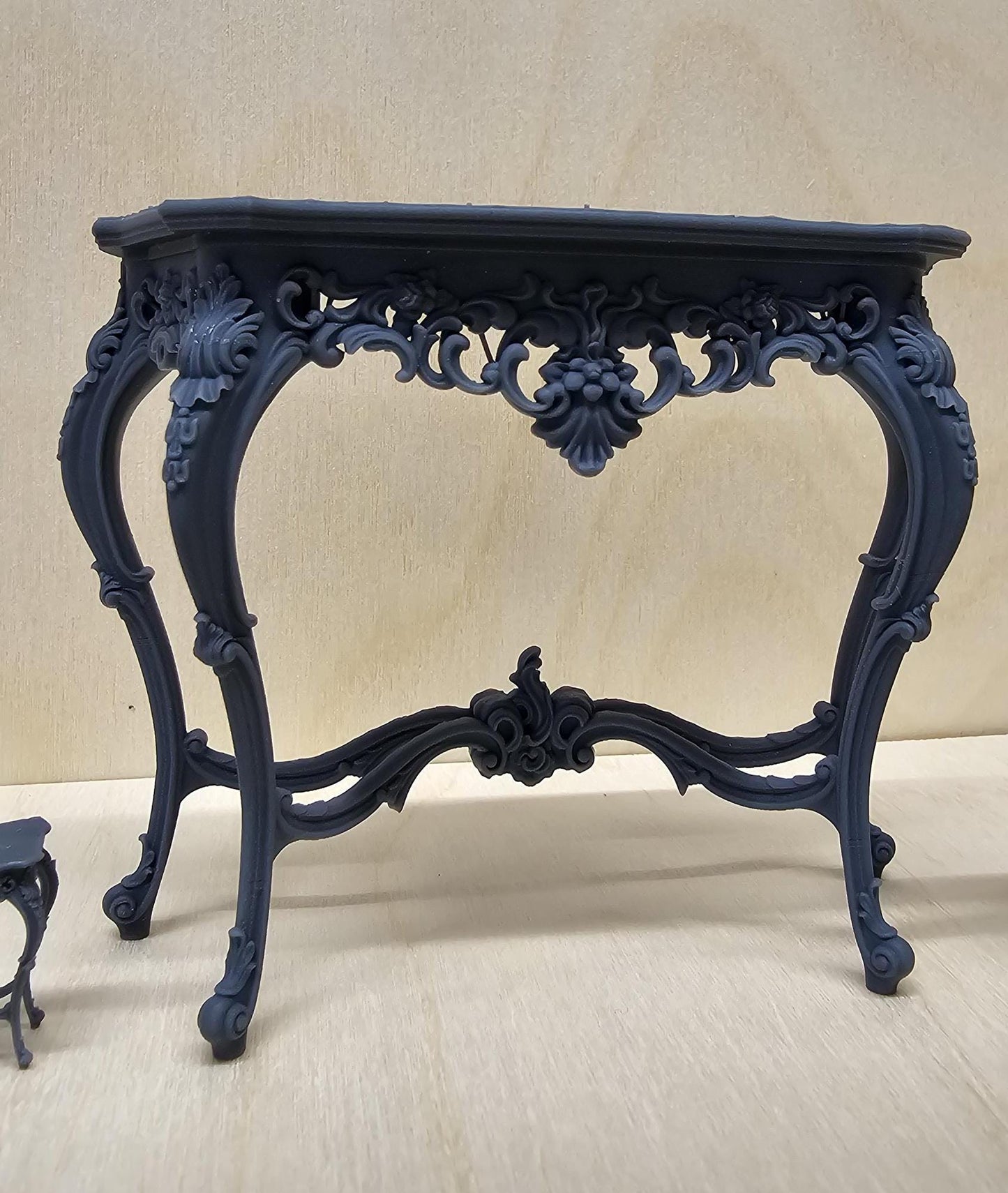 Baroques Side Table - 3D Printed, Miniature, Unpainted