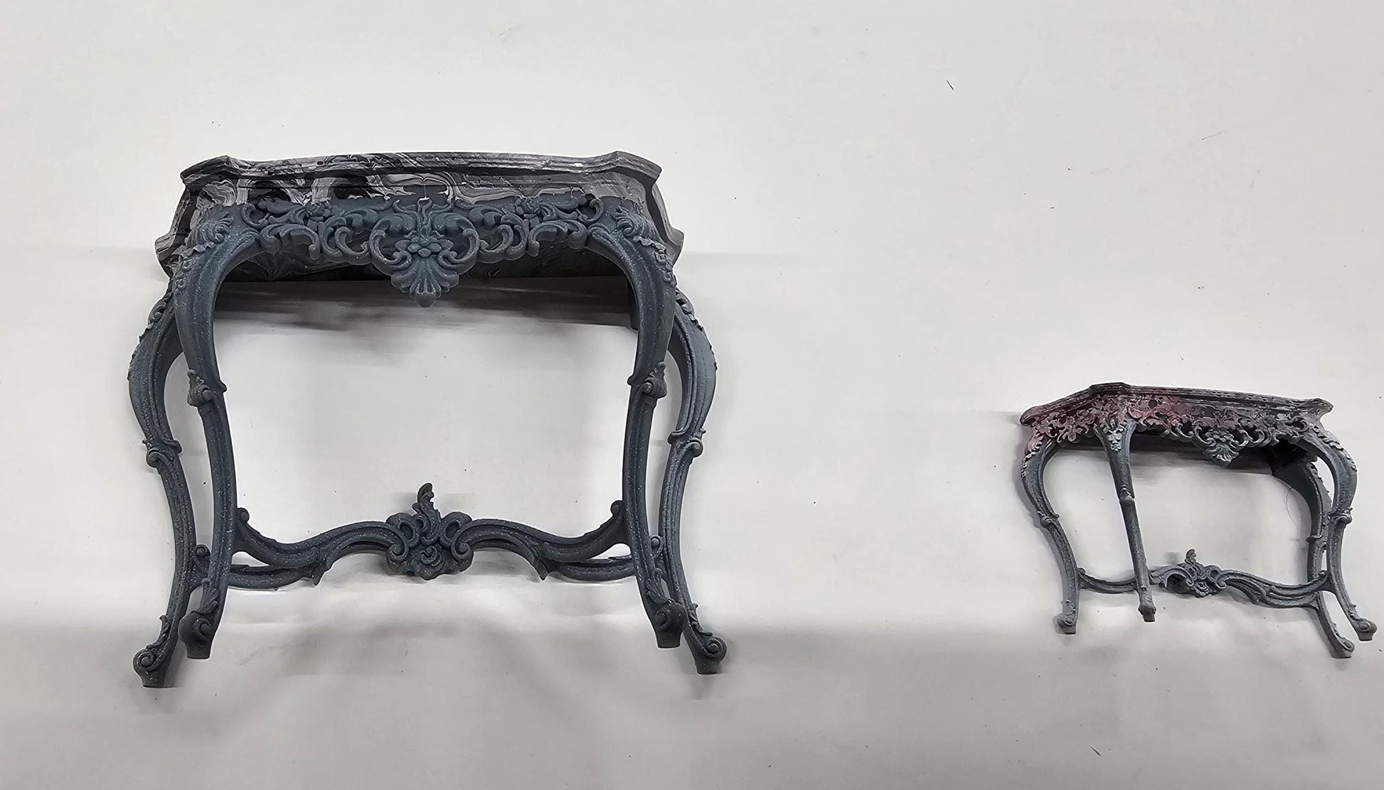 Baroques Side Table - 3D Printed, Miniature, Unpainted
