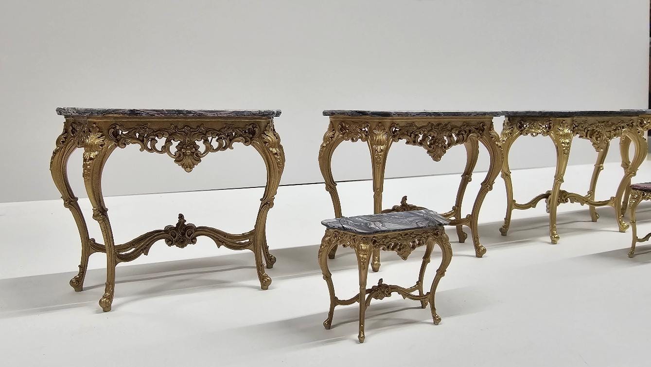 Baroques Side Table - 3D Printed, Miniature, Unpainted