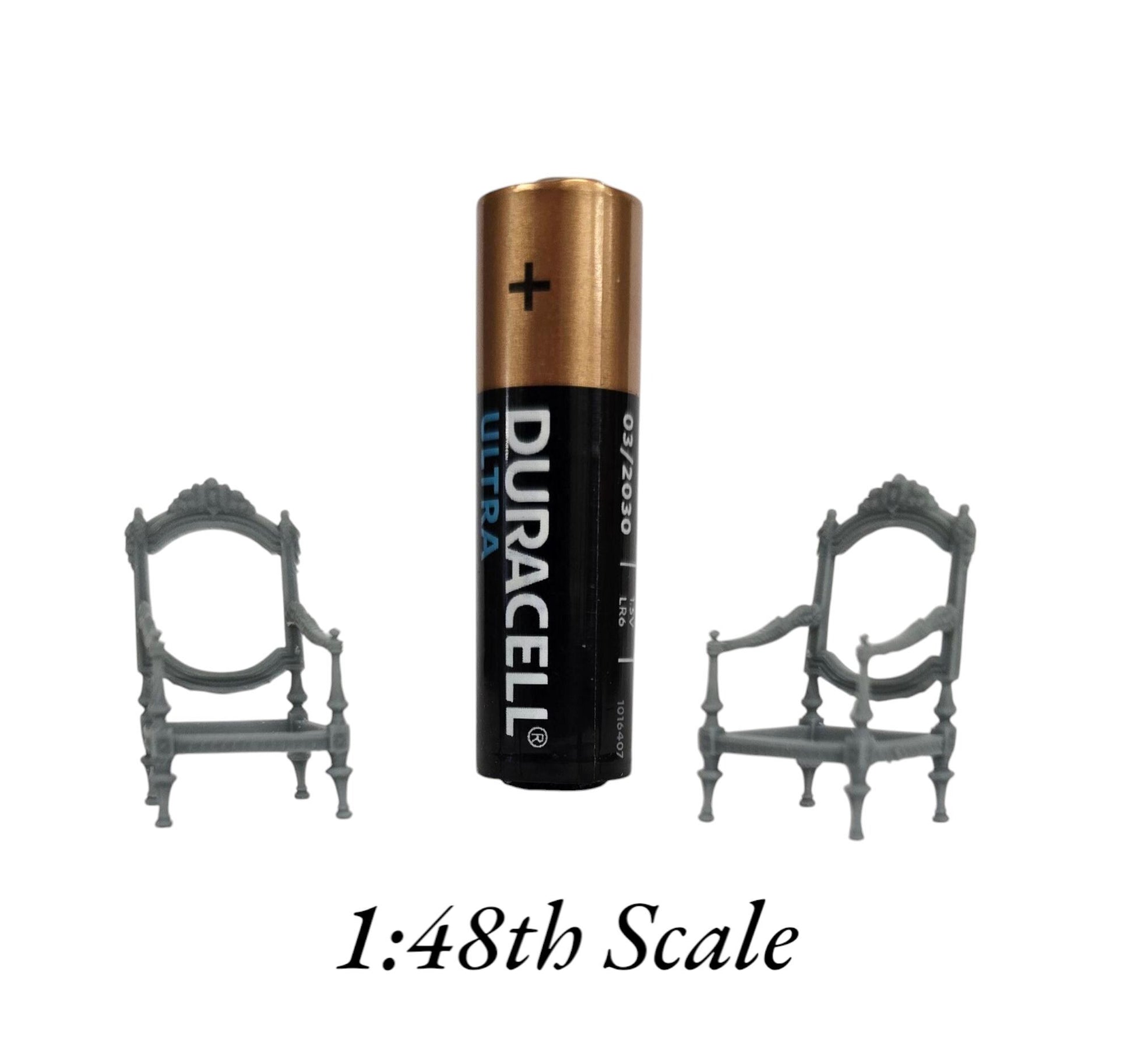 Baroque Rococo Armchair - 3D Printed, Miniature, Unpainted for Dollhouses