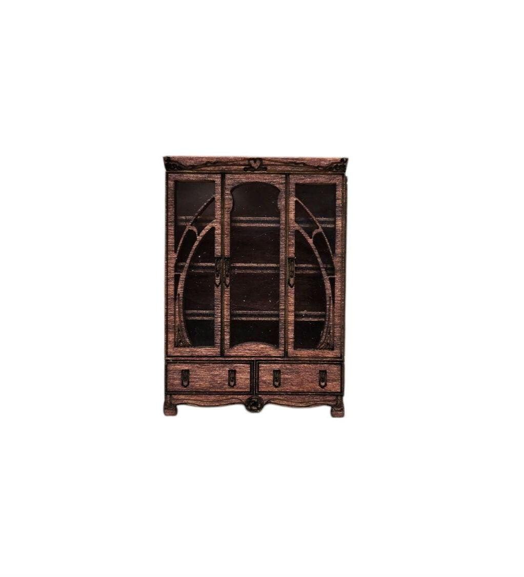 Art Nouveau Display Cabinet Kit 1:48th Scale for dollhouses, miniature houses
