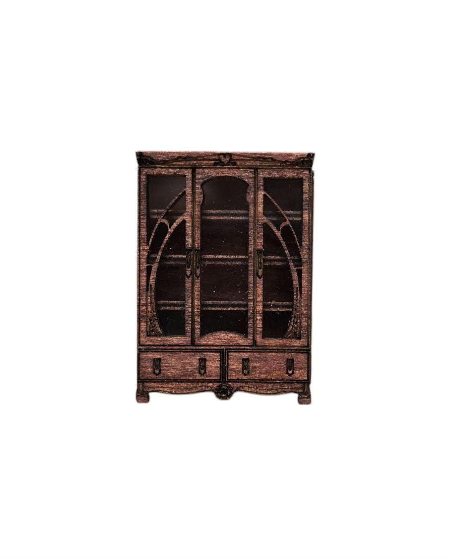 Art Nouveau Display Cabinet Kit 1:48th Scale for dollhouses, miniature houses