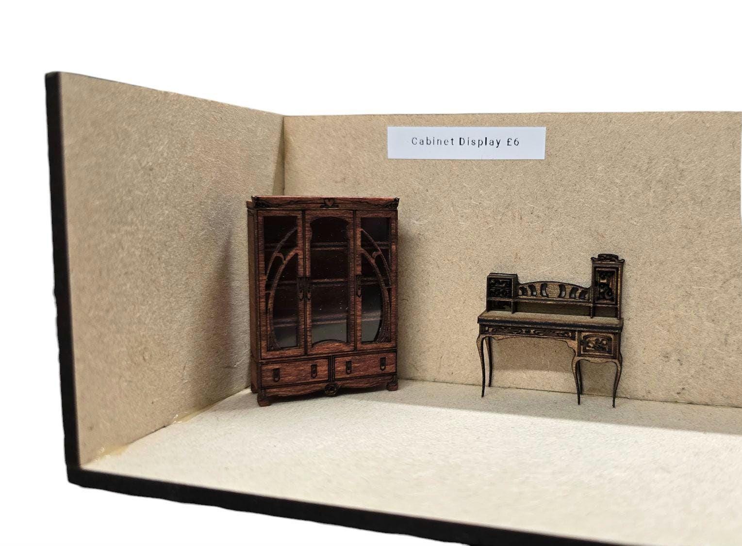Art Nouveau Display Cabinet Kit 1:48th Scale for dollhouses, miniature houses