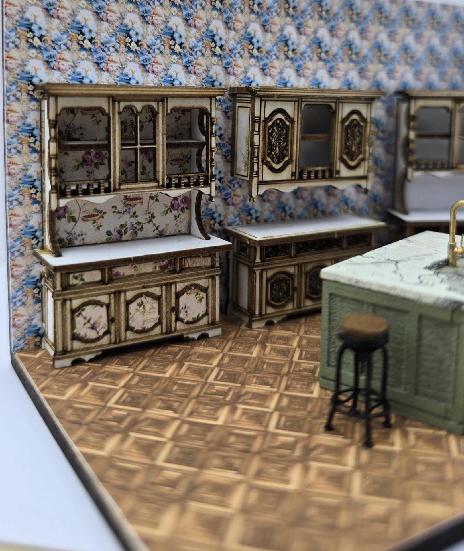 Kitchen Furniture - Farmhouse Range 1;48th Scale - Kit