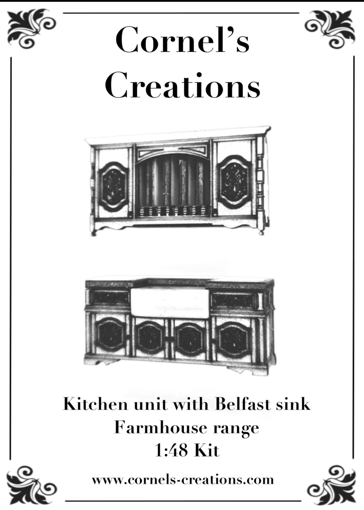 Kitchen Furniture - Farmhouse Range 1;48th Scale - Kit