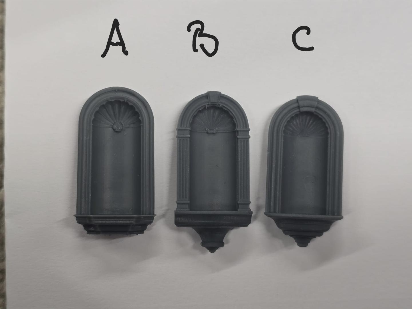 Decorative Wall Niche - 1;48th Scale , 3D Printed, Dollhouse Miniature Decor, Unpainted