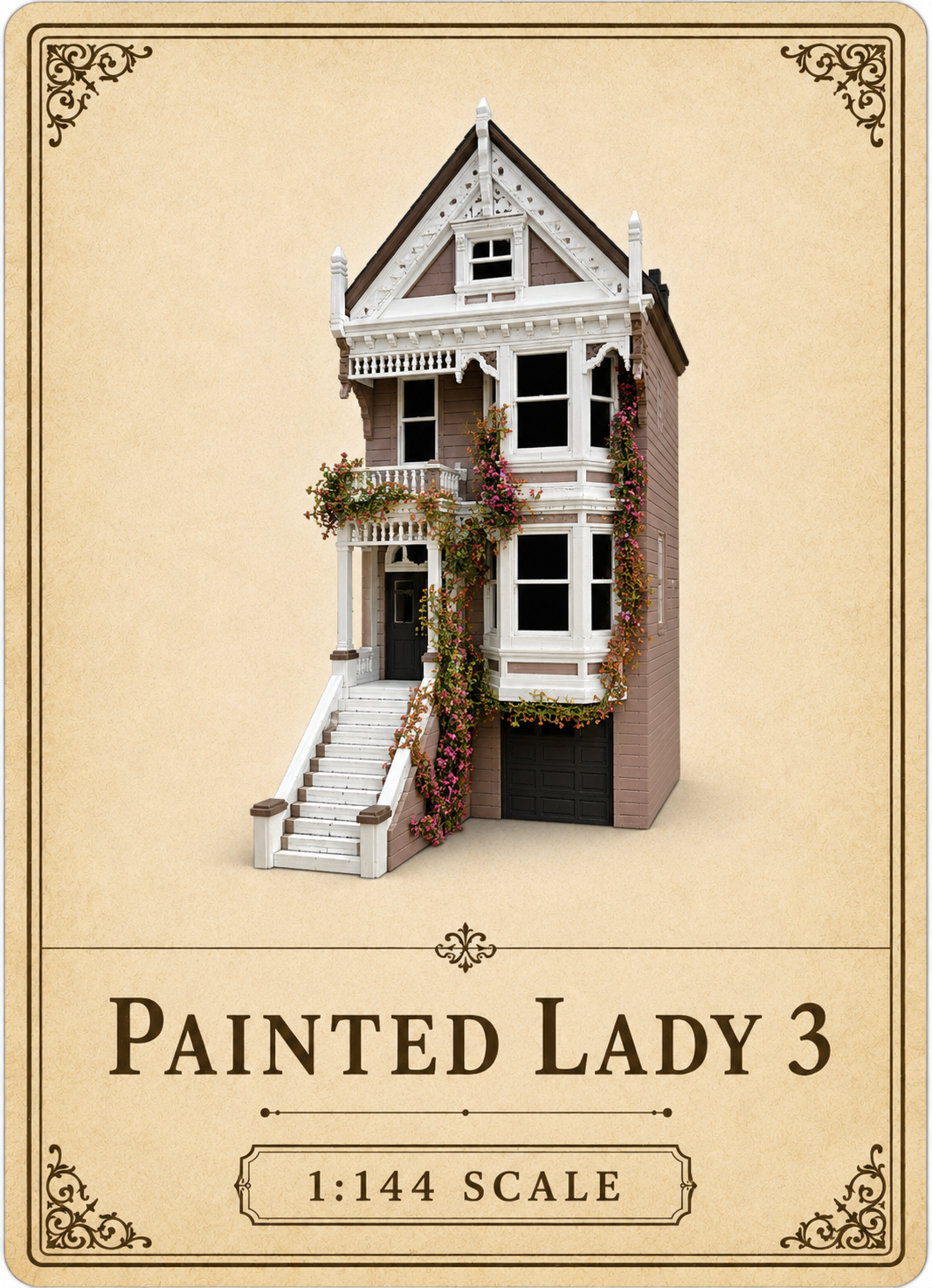 Painted Ladies - 1;144th scale kit , Dollhouse, Miniature