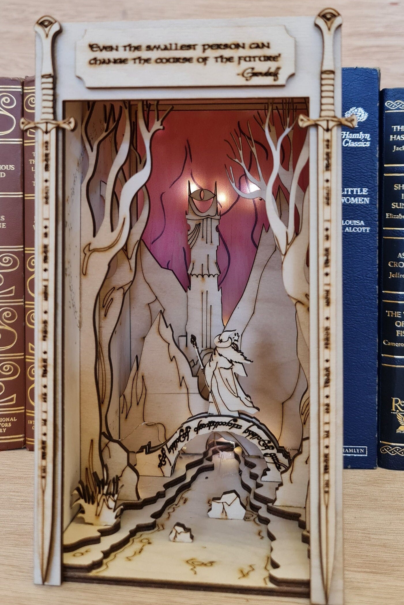 Lord of the Ring inspired Book Nook Kit / Bookshelf insert