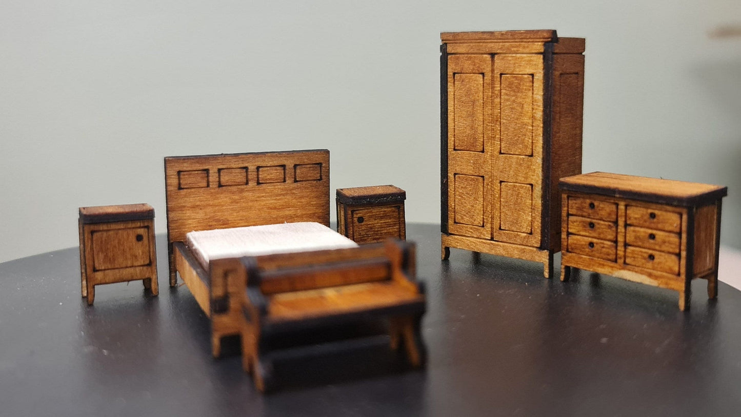 Clasic Bedroom Furniture set Kit / 1:48 Scale