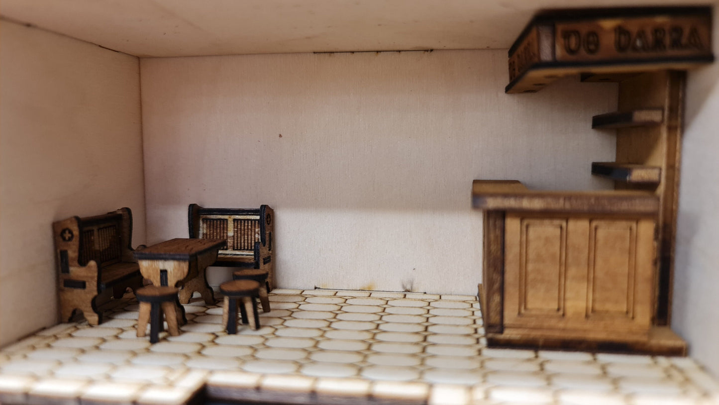 Bar Furniture Kit - 1:48th scale, Miniature