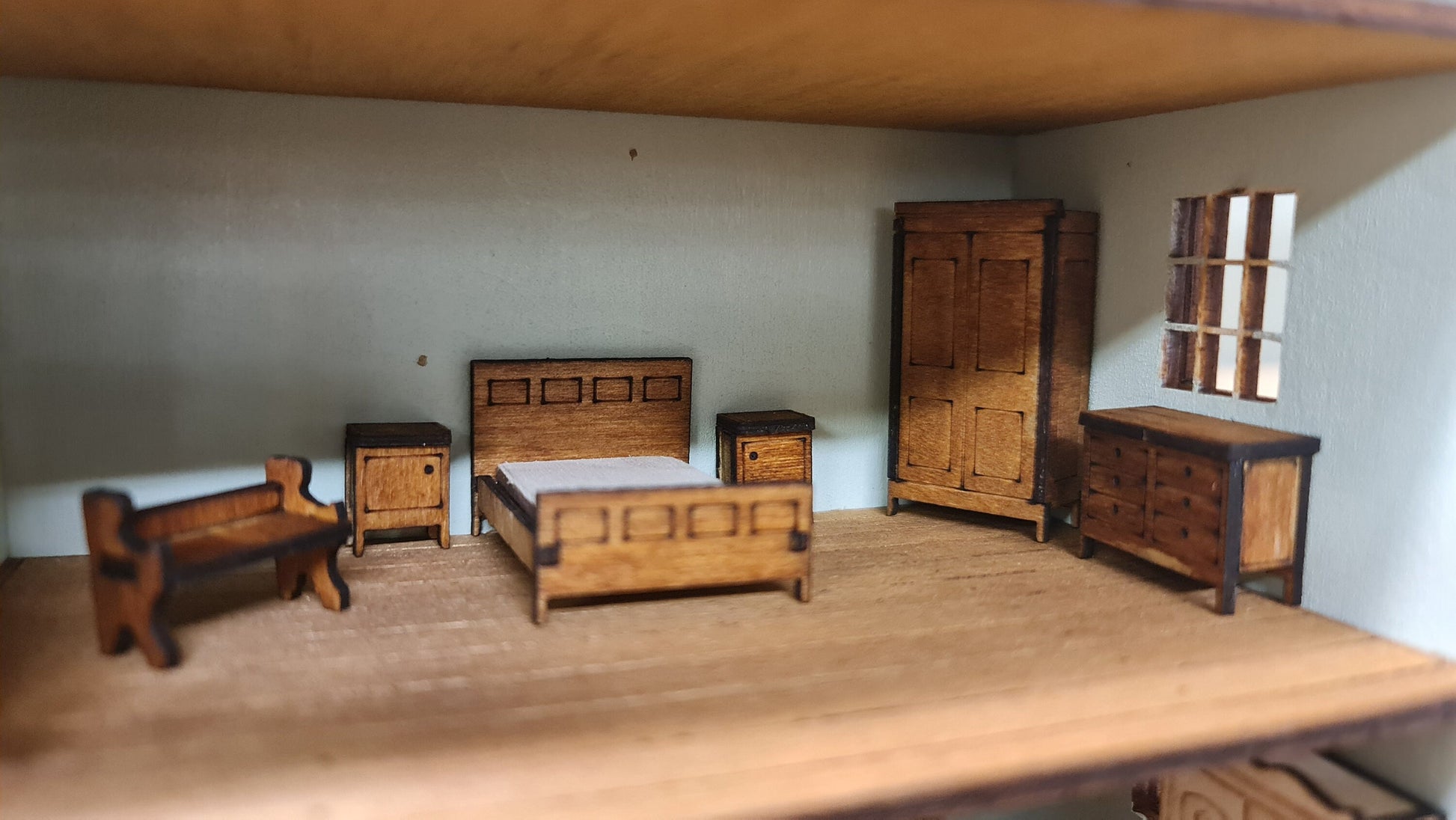 Clasic Bedroom Furniture set Kit / 1:48 Scale