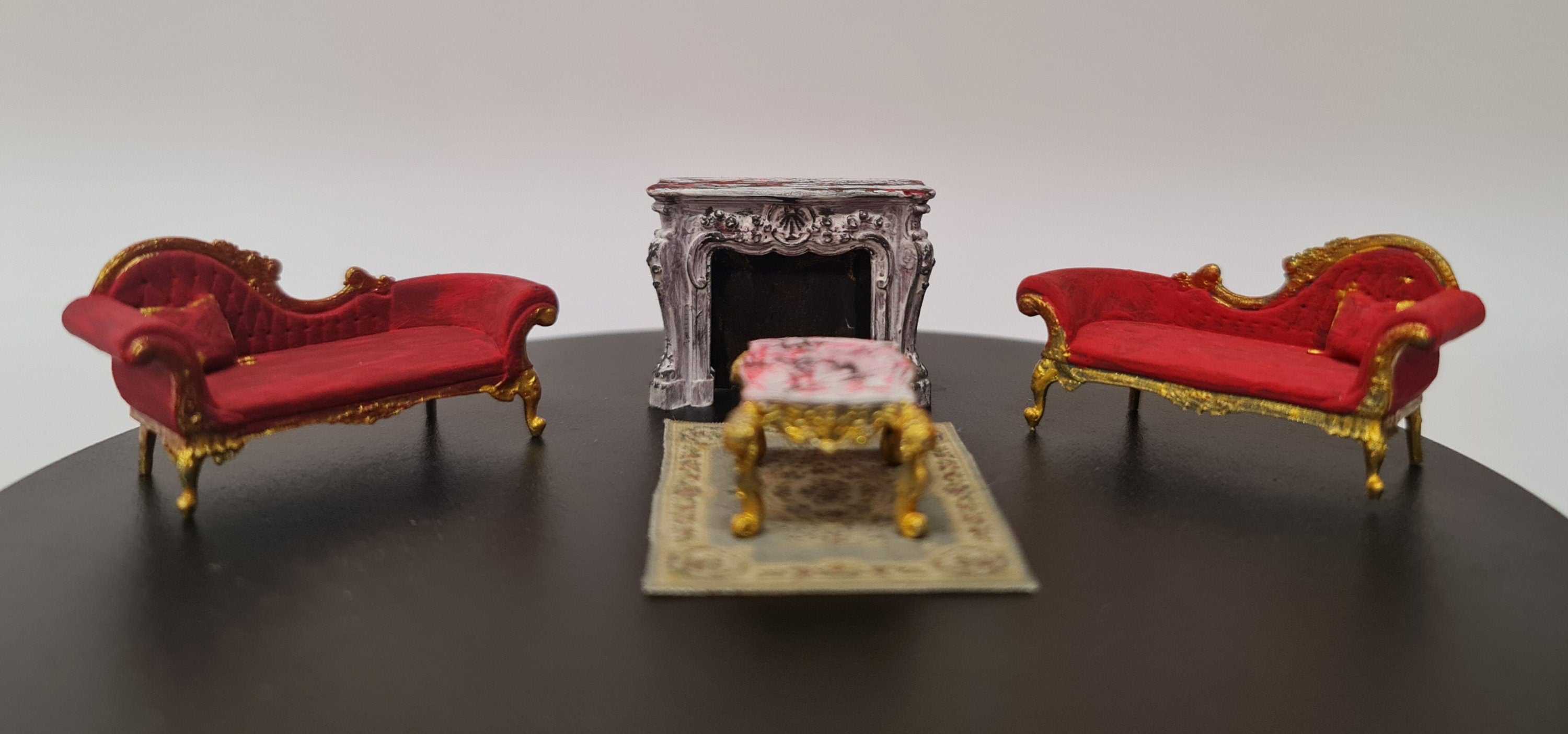 Baroque Furniture Set 3Dprinted in 1 48th scale Dollhouse Furniture Miniature