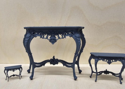 Baroques Side Table - 3D Printed, Miniature, Unpainted