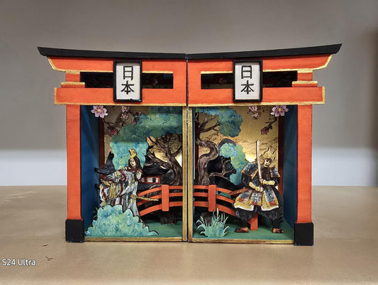 Japanese Mini BookNook, Bookend, Diorama- Kit