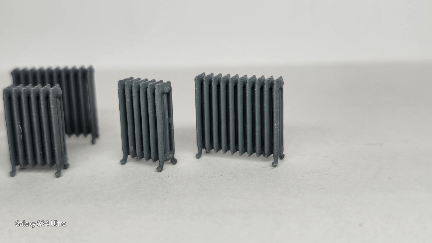 Cast Iron Radiators - 3D printed- Bundle , Victorian/Parisian style , 1;48th scale