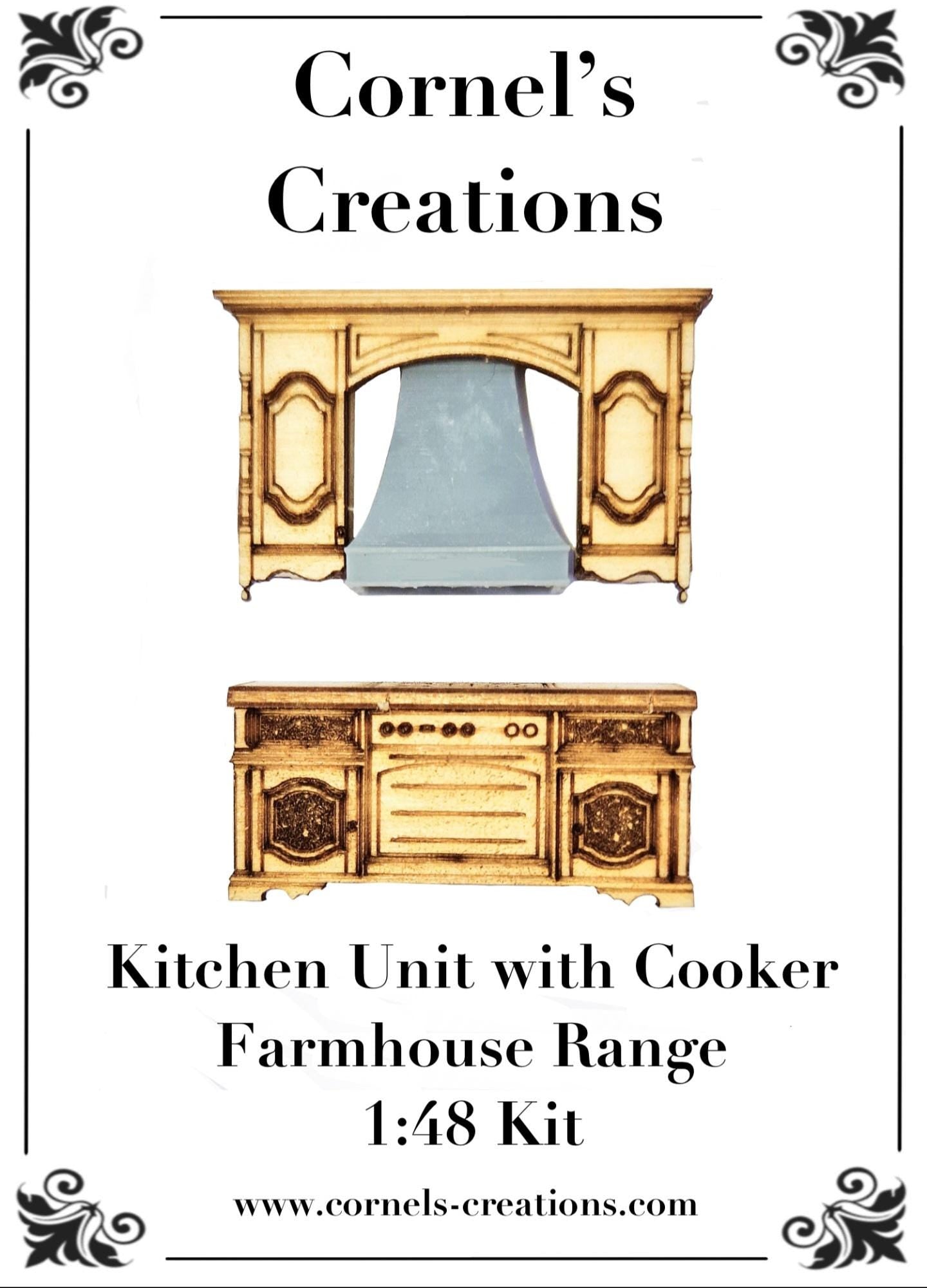 Kitchen Furniture - Farmhouse Range 1;48th Scale - Kit