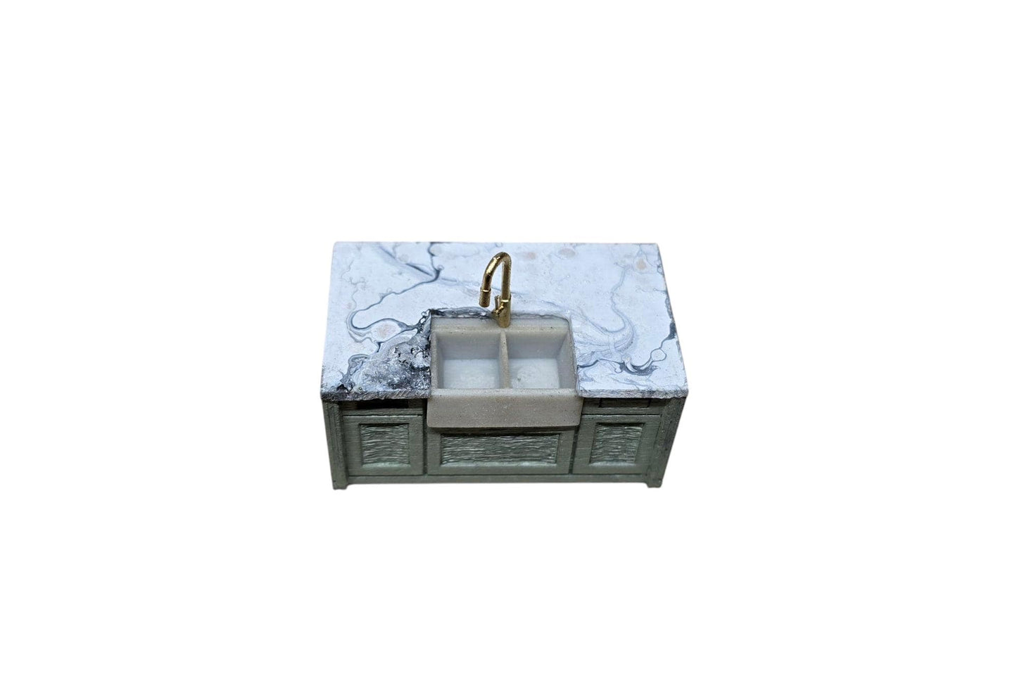Kitchen Island Kit 1:48th Scale for dollhouses, miniature houses