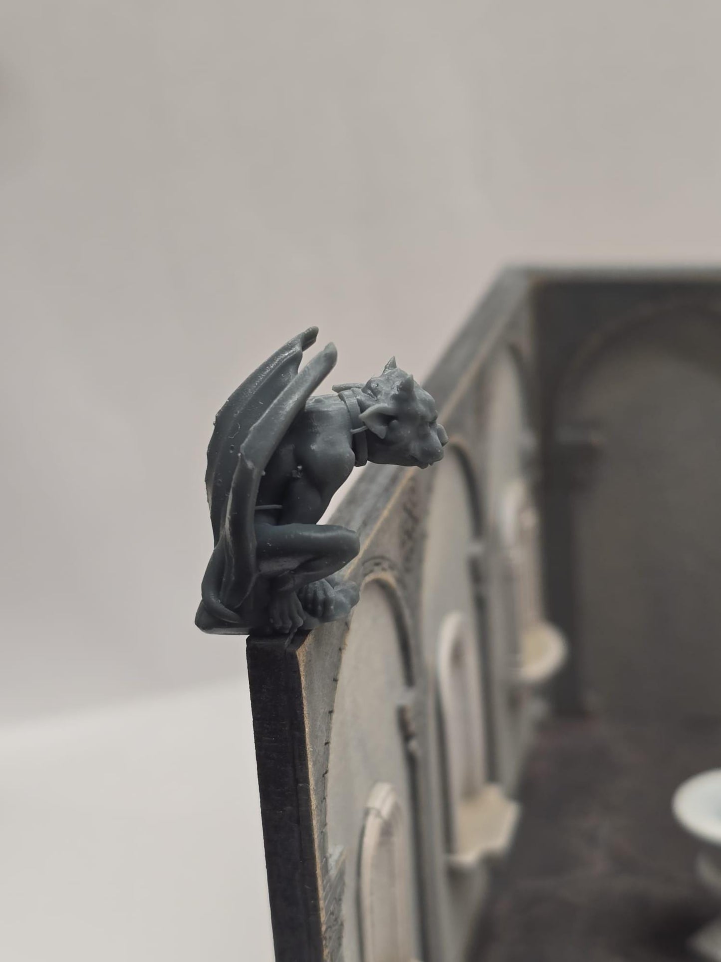 Gargoyle Statue, 3D Printed Miniature, Unpainted 1;24 & 1;48th