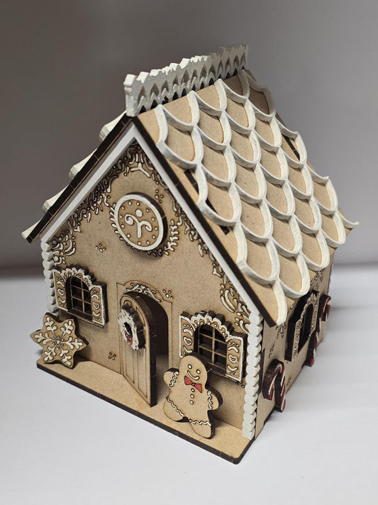 Gingerbread House DIY Kit, Miniature Dollhouse