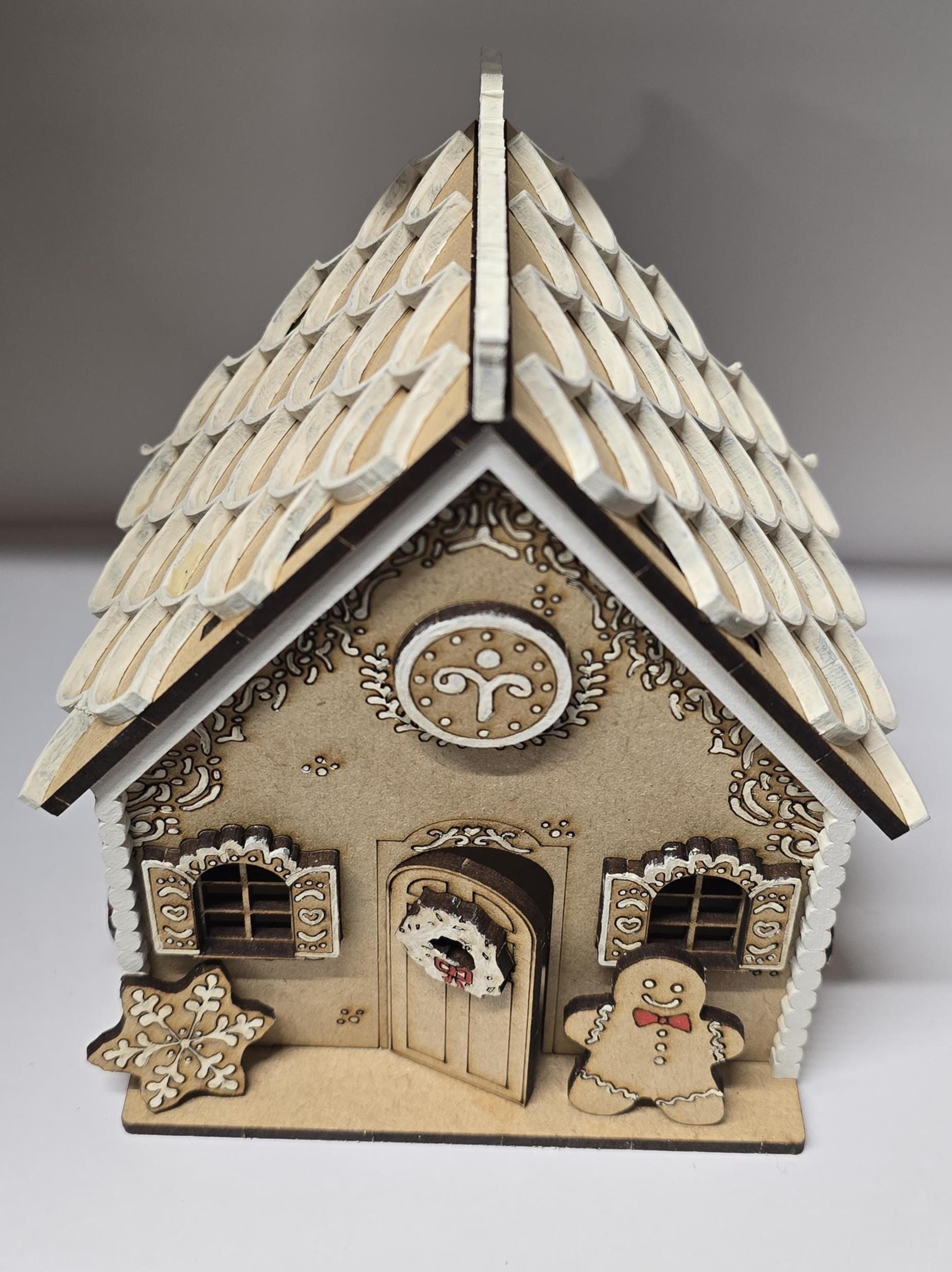 Gingerbread House DIY Kit, Miniature Dollhouse