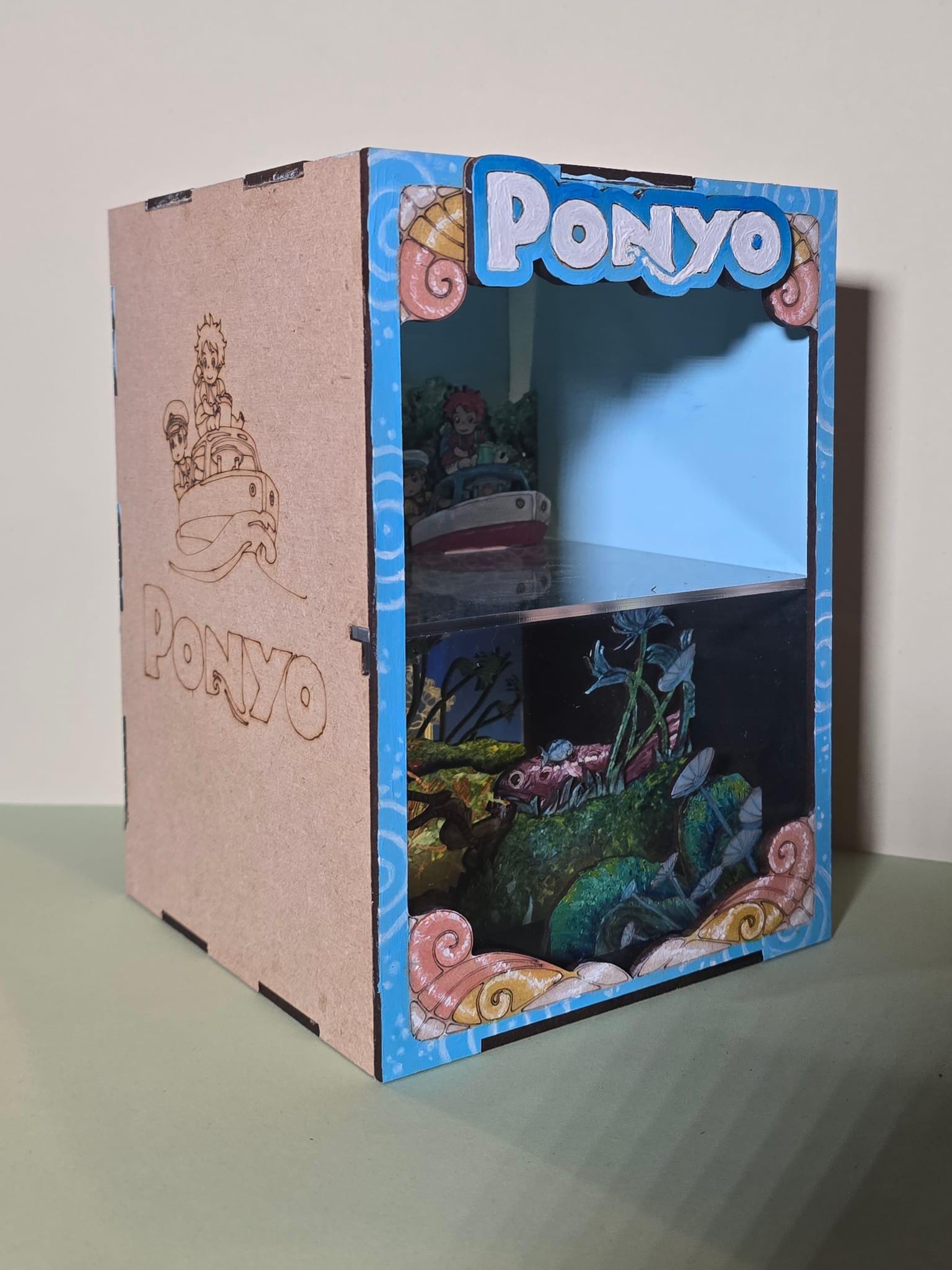 Ponyo Book Nook Kit - UV Printed, DIY Miniature Diorama | Animated Film Inspired
