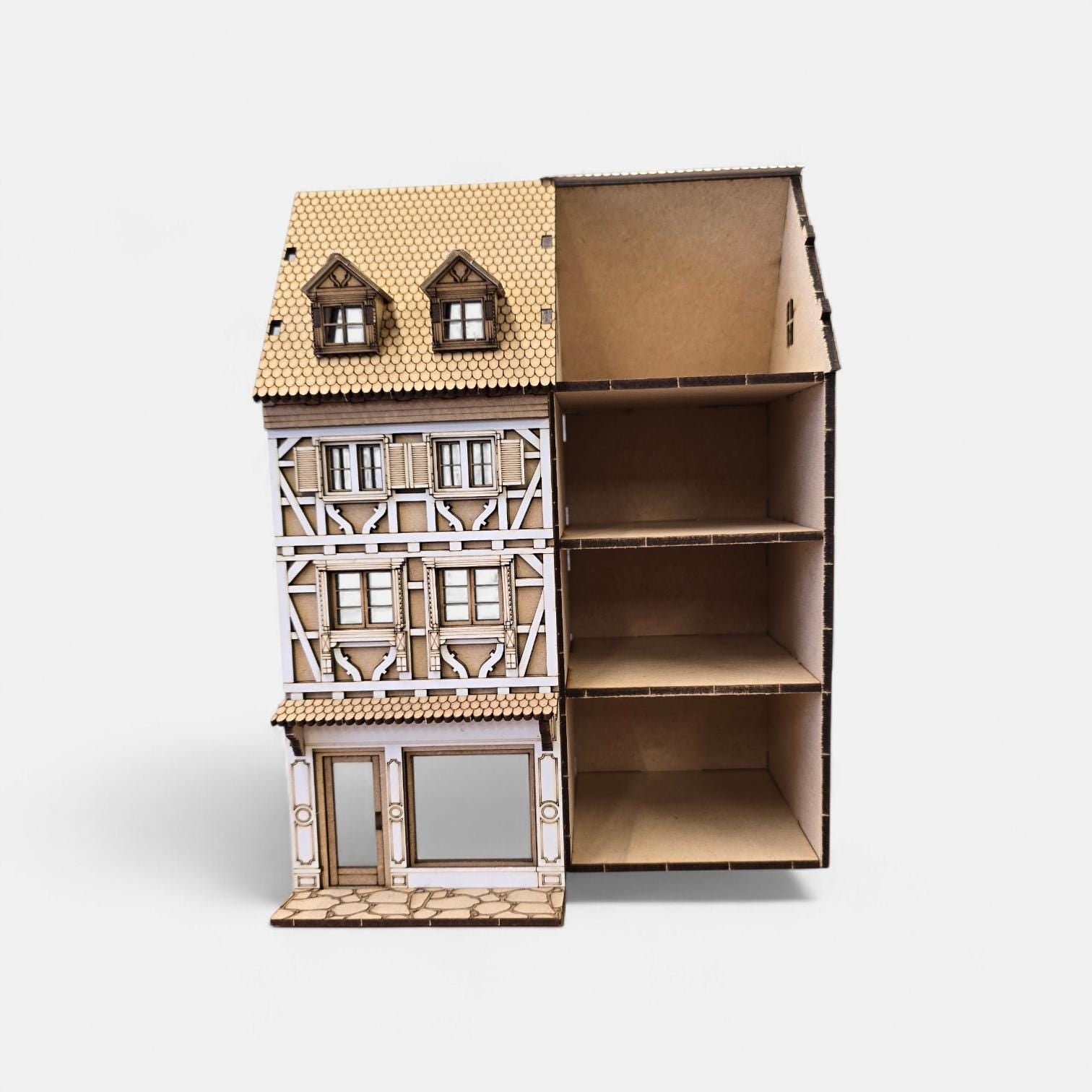 DOLLHOUSE , Miniature kit model "L'amie d'Antoine", Timber frame house style kit , 1;48th scale
