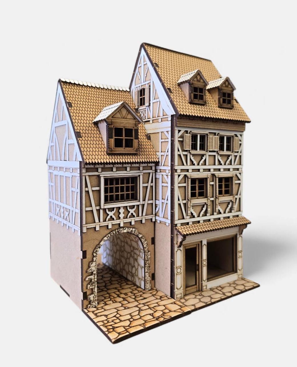DOLLHOUSE , Miniature kit model "Maison Passage", Timber frame house style kit , 1;48th scale