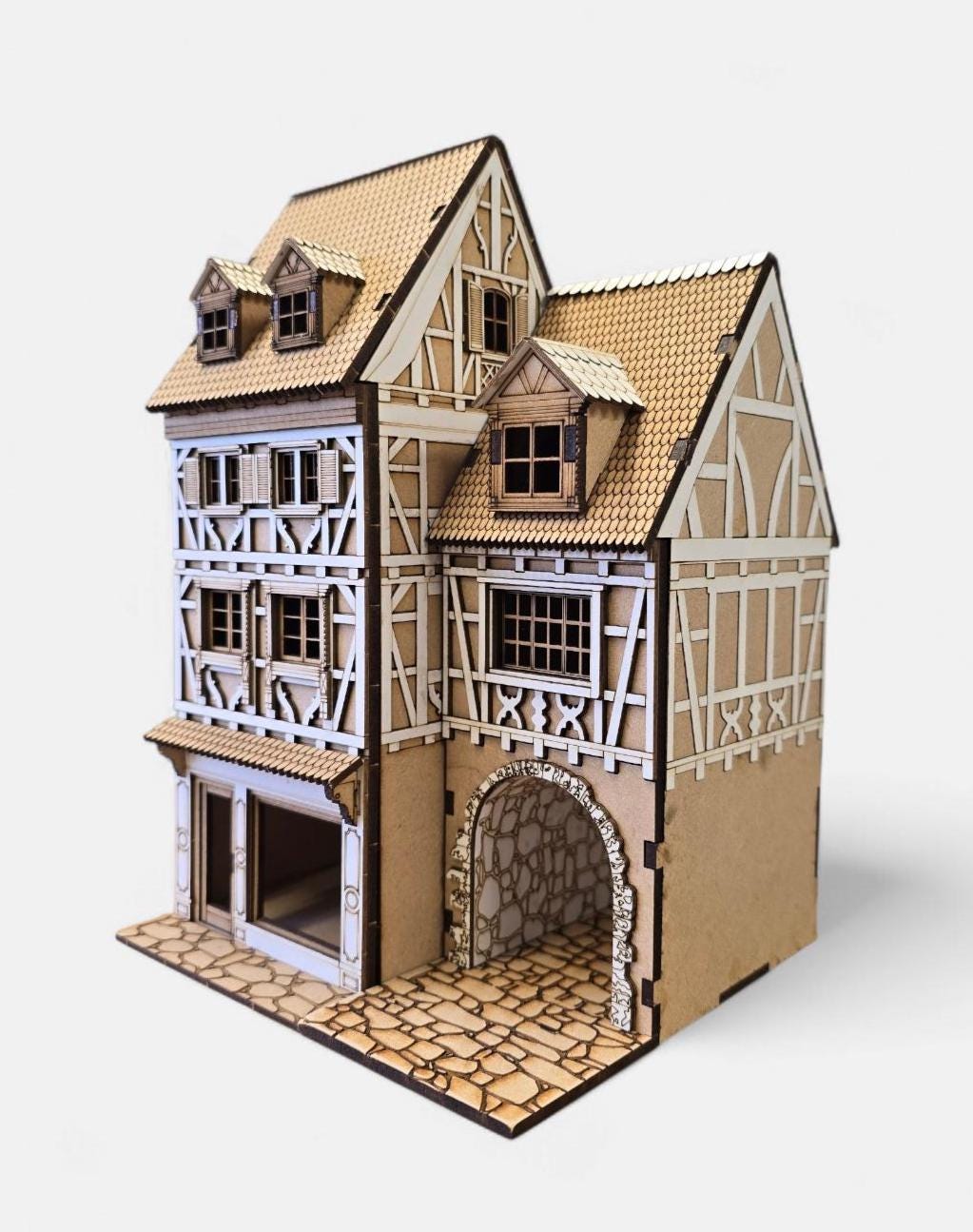 DOLLHOUSE , Miniature kit model "Maison Passage", Timber frame house style kit , 1;48th scale