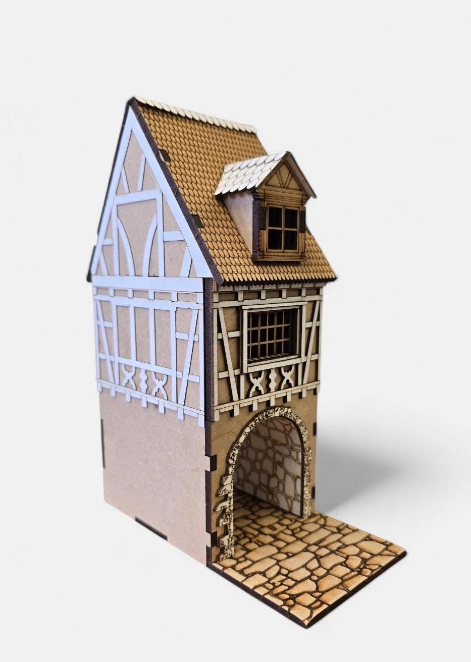 DOLLHOUSE , Miniature kit model "Maison Passage", Timber frame house style kit , 1;48th scale