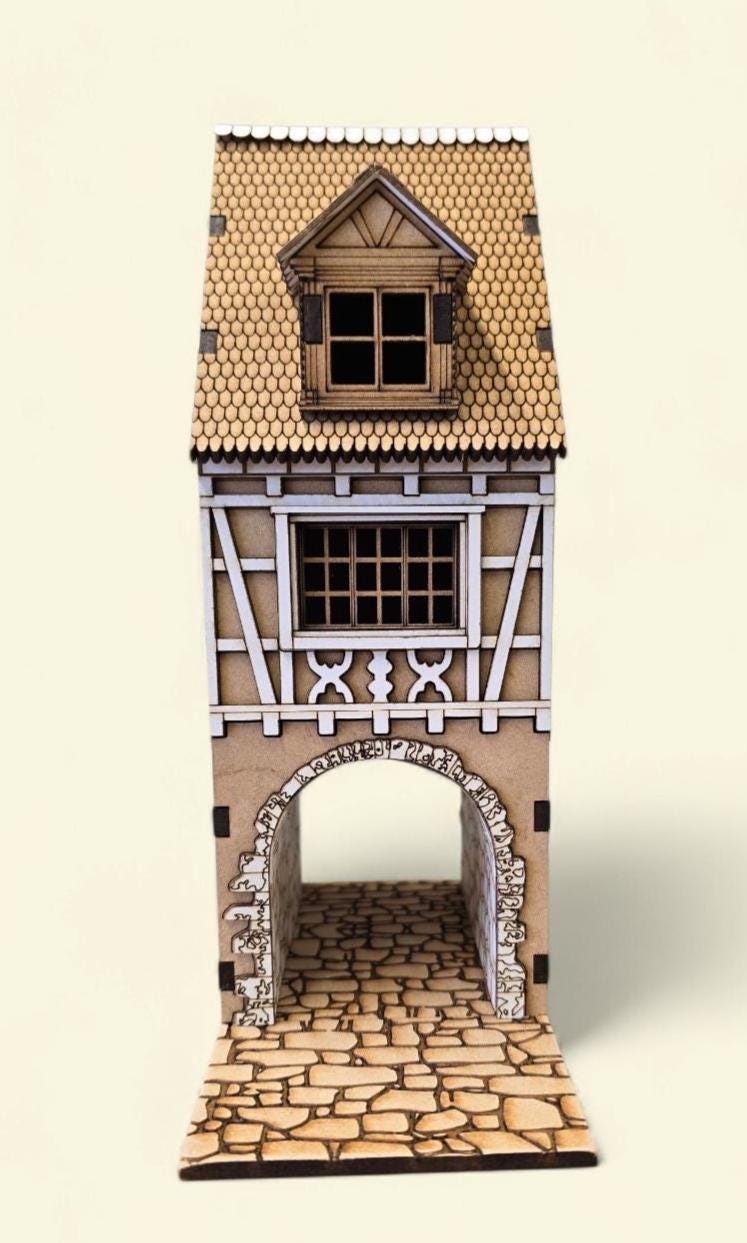 DOLLHOUSE , Miniature kit model "Maison Passage", Timber frame house style kit , 1;48th scale