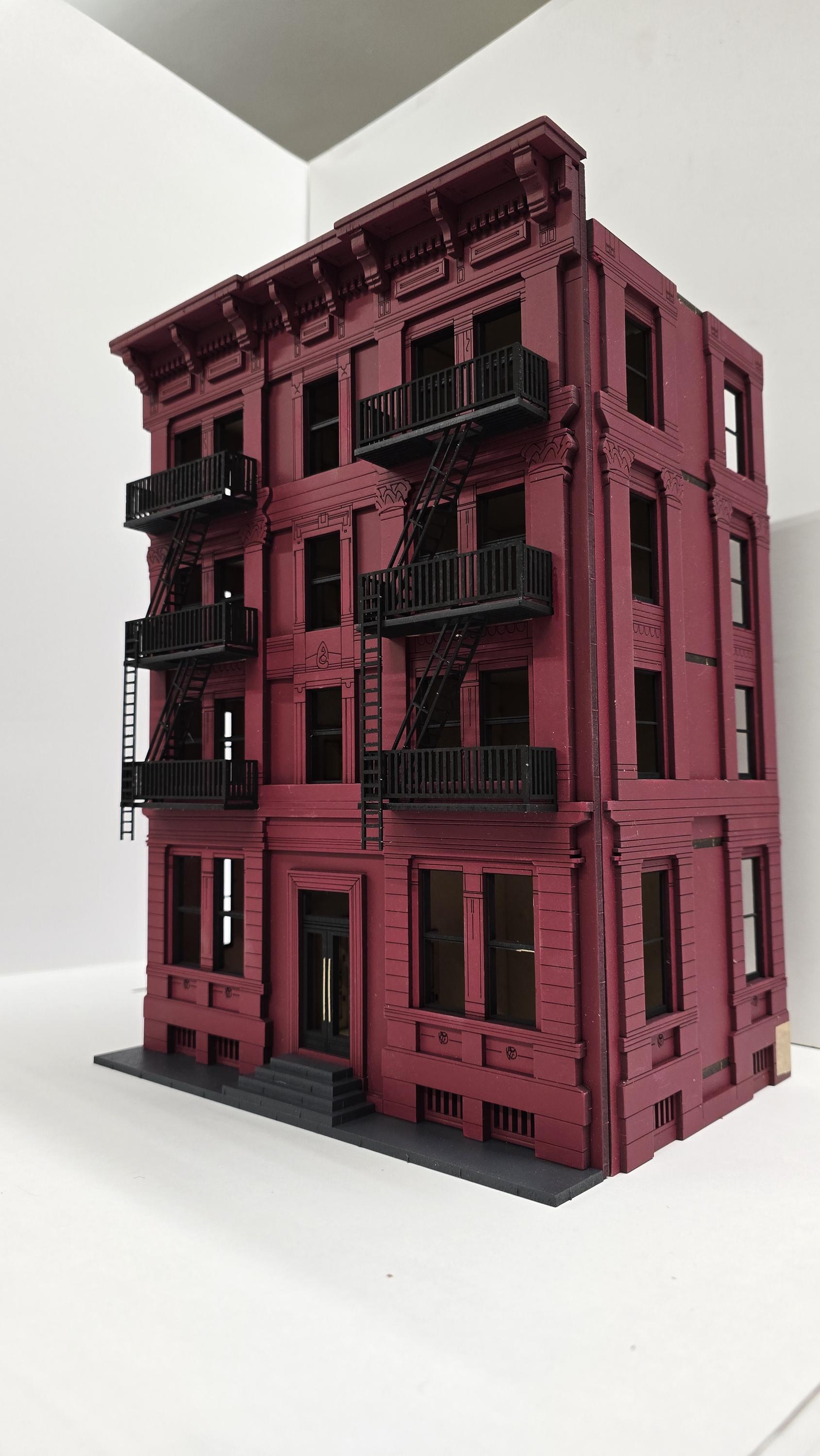 Dollhouse-"Carmine House" New York style building kit, in 1;48th scale