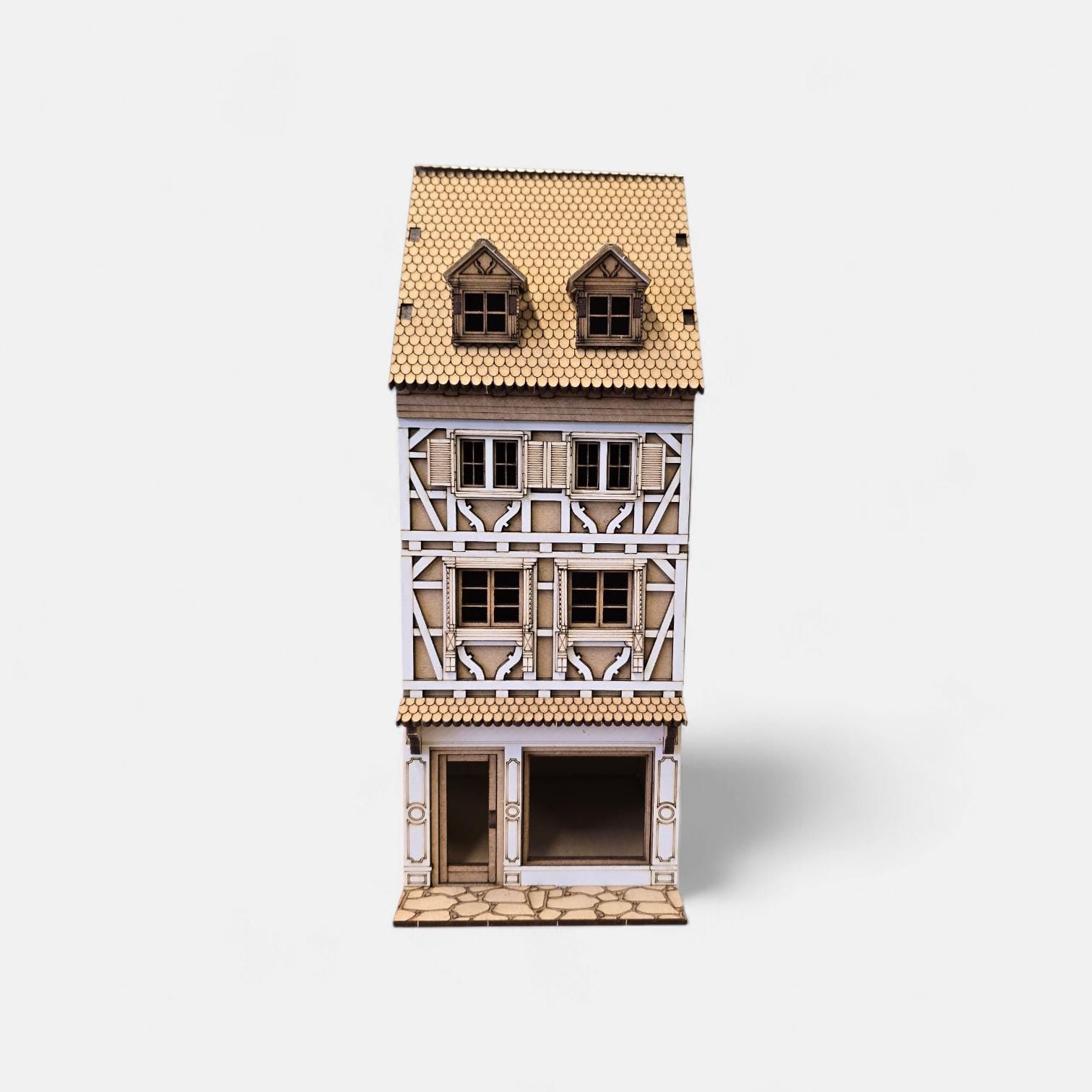 DOLLHOUSE , Miniature kit model "L'amie d'Antoine", Timber frame house style kit , 1;48th scale